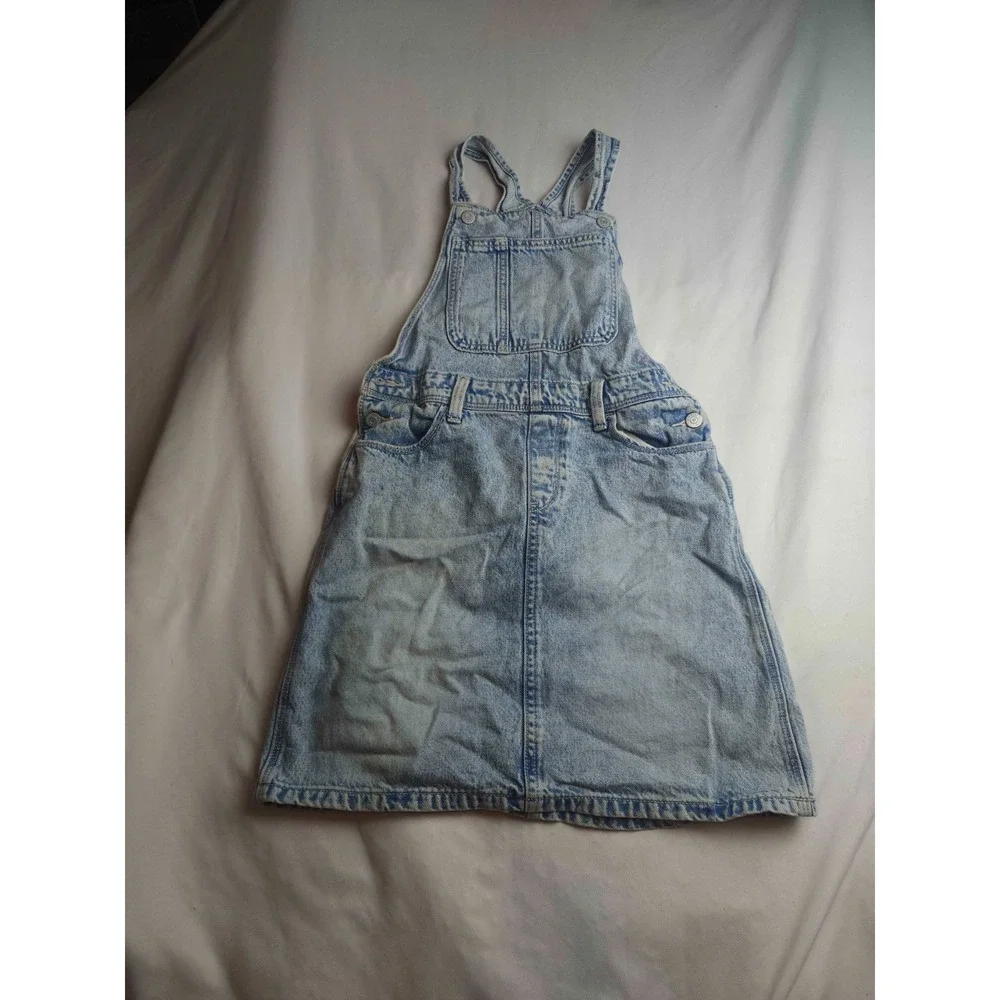 Old Navy Denim Overall Dress Girls Size XL Blue Acid Wash Casual Sleeveless